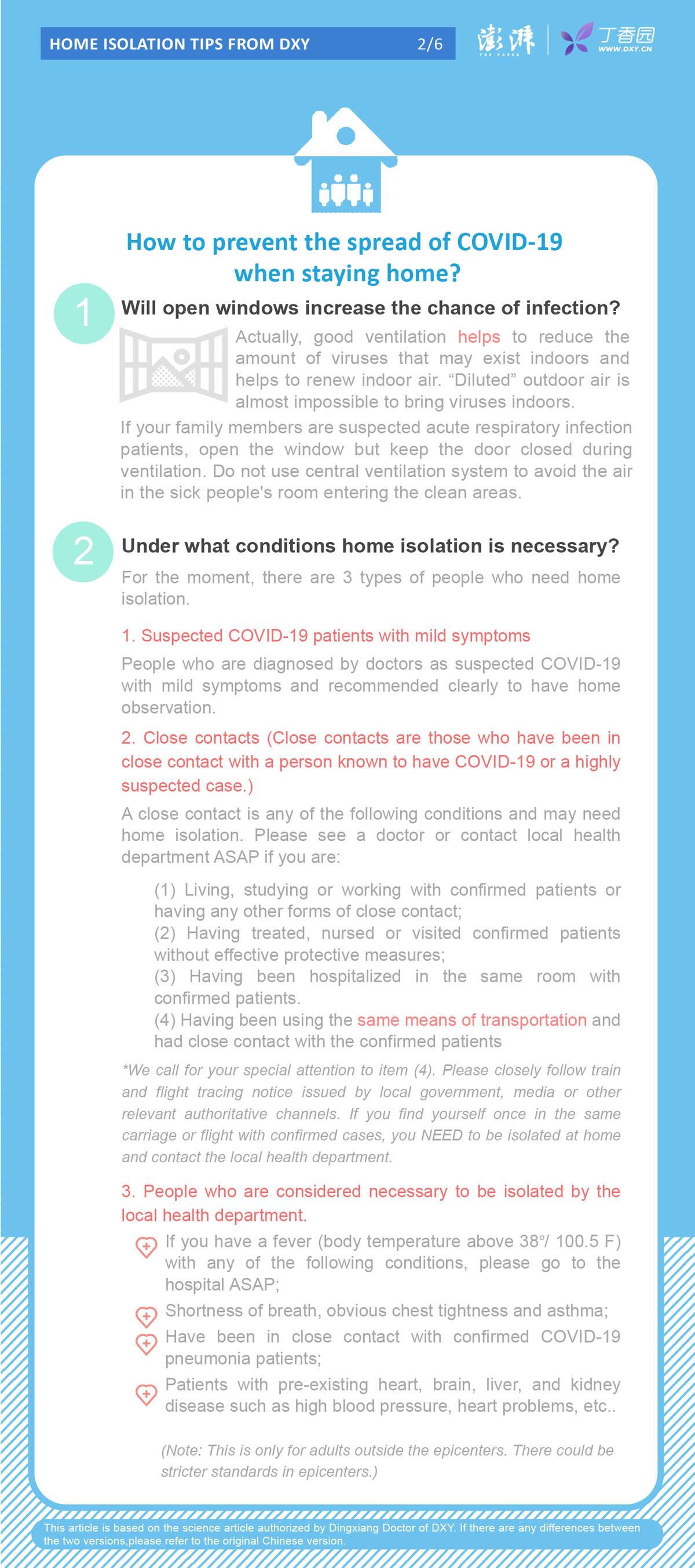 How to prevent the spread of COVID-19 when staying home?