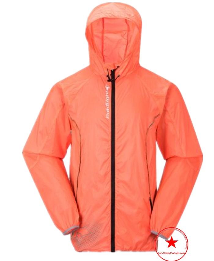 Ultra Light 210t Orange Pu Coated Raincoat(CW-30006)